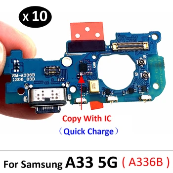 10 шт./лот, Плата Зарядного устройства PCB Flex Для Samsung Galaxy A33 5G A336 A336B Разъем USB-Порта Док-станция Для Зарядки Ленточный Гибкий Кабель