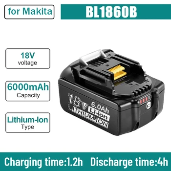 100% Оригинал Для Makita 18V 6000mAh Аккумуляторная Батарея для Электроинструментов со светодиодной литий-ионной Заменой LXT BL1860B BL1860 BL1850 0