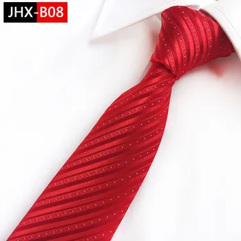 100% Шелковые тканые галстуки ручной работы в красную полоску для мужчин, галстук для банкета, вечеринки