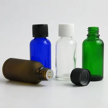 10x30 мл Эфирного масла Портативные Зеленые Прозрачные Коричнево-синие Стеклянные бутылки С пластиковой крышкой для жидких реагентов, Пипетки, Флаконы