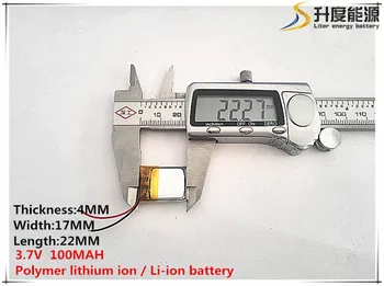 1шт [SD] 3,7 В, 100 мАч, [401722] Полимерный литий-ионный аккумулятор для игрушек, POWER BANK, GPS, mp3, mp4, сотового телефона, динамика