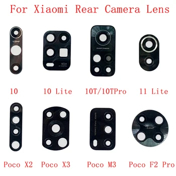 2 Шт. Стеклянный Объектив Задней камеры Заднего Вида Для Xiaomi Mi 10 10 Lite 10T 11 Lite Poco X2 X3 M3 F2 Pro Запчасти Для Ремонта Стеклянных Объективов камеры