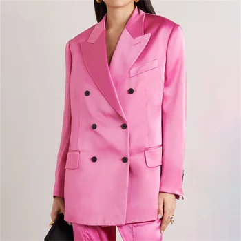 2023 Весенний Новый Женский костюм, пальто, Корейская мода, двубортный Атласный женский жакет, Высококачественный топ с длинными рукавами, блейзер y2k