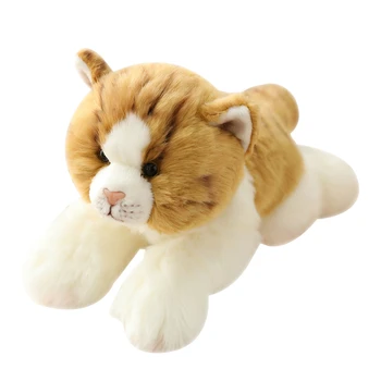 30 см Высококачественная имитация Лежащего кота Плюшевая игрушка Мягкое животное Реалистичный котенок игрушка для украшения дома