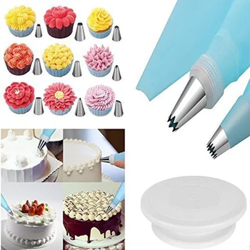 32 шт. набор инструментов для выпечки торта Монтажный преобразователь для рта Пластиковый пакет из ТПУ поворотный стол кухонные принадлежности 