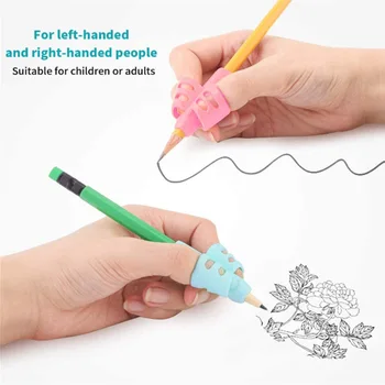 50шт детская обучающая практика силиконовая ручка помогает студентам захватывать корректор осанки детский держатель для ручки для письма 3