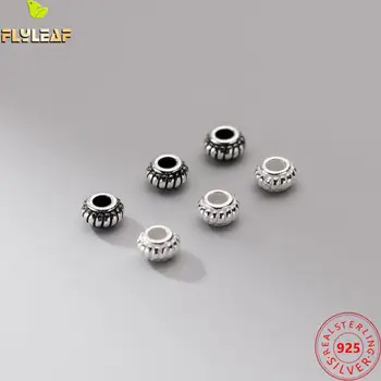 5шт Стерлингового серебра S925 пробы, 5 мм, винтажный узор, разделительные бусины, браслет, ожерелье, выводы для изготовления ювелирных изделий своими руками 2022