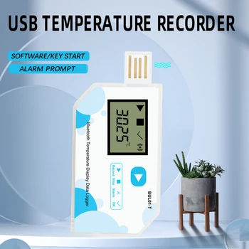 60 дней USB-регистратор температуры с синим зубом, регистратор данных с ЖК-дисплеем, Измерение температуры на 14400 точек, Одноразовый регистратор для домашнего использования
