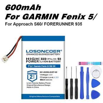 600 мАч 361-00097-00 Аккумулятор Для GARMIN Fenix 5 GPS Approach S60/FORERUNNER 935 Multi sport Training Watch Аккумулятор