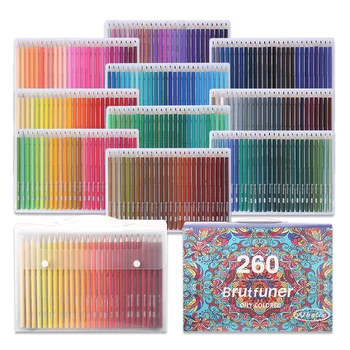 Brutfuner 260 Цветных профессиональных цветных карандашей из масляного дерева, набор для рисования маслом, цветной карандаш для школьных принадлежностей для рисования