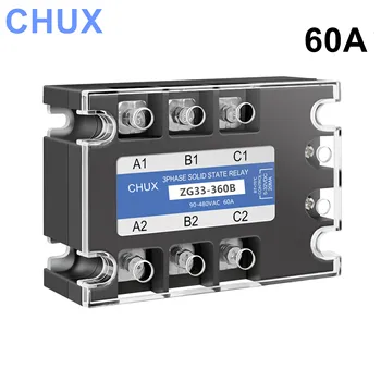CHUX SSR 60A DC AC Трехфазный от 3 до 32 В постоянного тока до 90-480 В Переменного твердотельное реле SSR DC Control AC Бесплатная Доставка