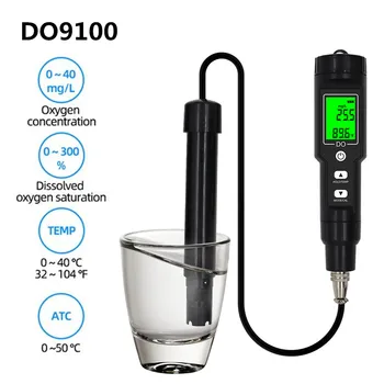 DO9100 Цифровой Измеритель растворенного кислорода 0,0-40,0 Мг/Л Водонепроницаемый ATC 0,0-300,0% DO Тестер Качества воды Кислородный Детектор