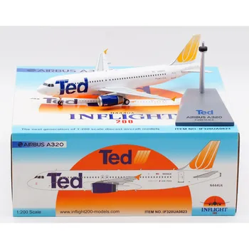 IF320UA0823 Коллекционный Самолет Из сплава Подарочный ПОЛЕТ 1:200 Ted United Airlines Airbus A320, Изготовленный под давлением, Реактивная модель Самолета N444UA