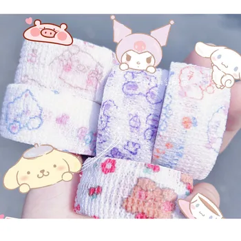 Kawaii Sanrioed Повязка на палец с рисунком аниме, самоклеящиеся дышащие эластичные Бинты для занятий спортом, Фиксирующие палец, запястье, ногу, подарки