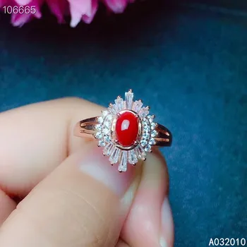 KJJEAXCMY изысканные ювелирные изделия из стерлингового серебра 925 пробы, натуральный драгоценный камень, красный коралл, роскошное новое Женское кольцо с кристаллами для Леди и девочек