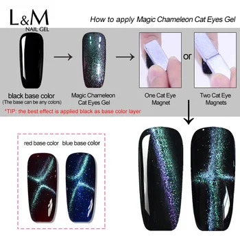 L & M 12 шт./компл. Кошачьи глазки Магнитный 5D Специальный волшебный УФ-гель-лак для ногтей, лаки для ногтей 