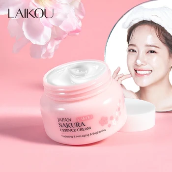 LAIKOU 60g Japan Sakura Essence Cream Крем для лица в цвету вишни Увлажняющий против морщин, против старения, осветляет кожу