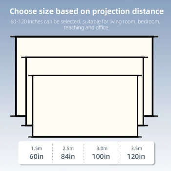 MIXITO Настенный белый сетчатый проекционный экран с защитой от света 60 84 100 120 Дюймов, офисная вечеринка, домашний проекционный занавес 2