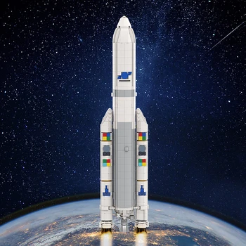 MOC Rrocket Launch 1:110 Arianeal 5 ECA Ракета Строительные Блоки Космический Искусственный Спутник Вселенная Космический полет Кирпичи Игрушки