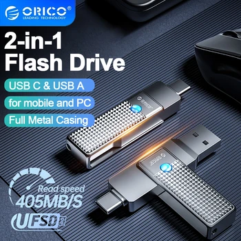 ORICO USB 3,2 405 Мбит/С ФЛЕШ-НАКОПИТЕЛЬ OTG Pendrive 2 В 1 Двойной флэш-накопитель Высокоскоростной Привод Type C Интерфейсы для MacBook Phone PC
