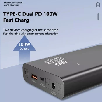 PD 100 Вт QC3.0 Портативный аккумулятор для ноутбука power bank 20000 мАч Выход постоянного тока power bank 12 В 24 В 15 В 19 в 20 В 1A 2A 3A 4A 5A для POS
