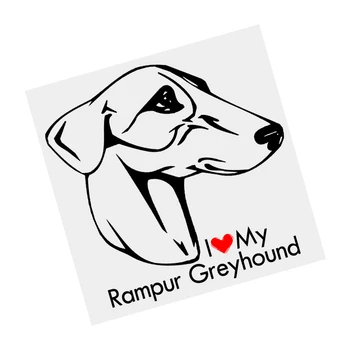 S61629 # I Love My Rampur Greyhound Собака Черная Прозрачная Автомобильная Наклейка Виниловая Наклейка Водонепроницаемые Декоры для Бампера Мотоцикла Ноутбук