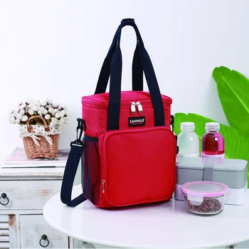 SANNE 9L, Новая модная дизайнерская сумка для ланча из матовой ткани, Портативная многофункциональная сумка для ланча, Термоизоляционный кулер для ланча