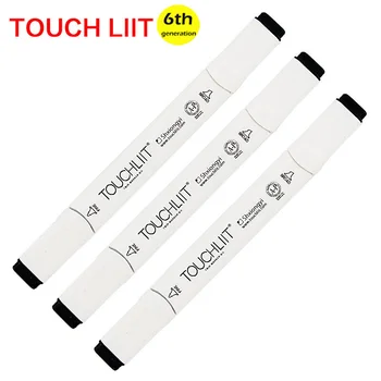 Touchliit 0 # Бесцветный Блендер Спиртовые художественные маркеры 120 # Черный Цветной Маркер для эскизов, Анимация, Манга, Двойные графические ручки