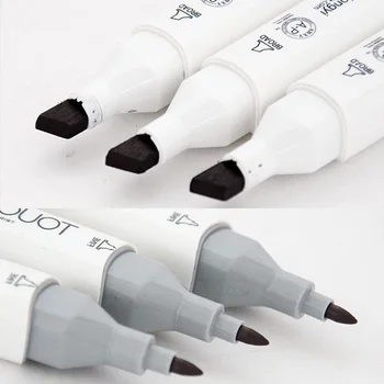 Touchliit 0 # Бесцветный Блендер Спиртовые художественные маркеры 120 # Черный Цветной Маркер для эскизов, Анимация, Манга, Двойные графические ручки 4