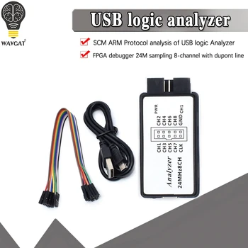 USB Логический анализатор 24 МГц 8 Каналов 24 М/с Логический анализатор Отладчик Для ARM FPGA Logic Analyzer Logic 24M 8CH