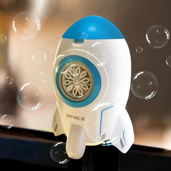 V16 Net-Красная Ракета Электрическая Машина для мыльных пузырей С подсветкой, Однокнопочная сцена для мыльных пузырей, Детские игрушки, Лето 3