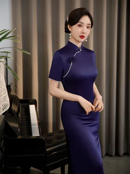 Yourqipao 2023, китайские Чонсамы, Новое традиционное вечернее платье средней длины Hanfu, Темпераментное Элегантное модное платье, женская юбка 1