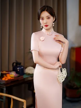 Yourqipao 2023, китайские Чонсамы, Новое традиционное вечернее платье средней длины Hanfu, Темпераментное Элегантное модное платье, женская юбка 3