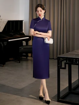 Yourqipao 2023, китайские Чонсамы, Новое традиционное вечернее платье средней длины Hanfu, Темпераментное Элегантное модное платье, женская юбка 5