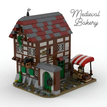 Авторизованная Средневековая пекарня MOC 1250 шт. + Набор строительных блоков, игрушки - От Kolonialbeamterdemartinez