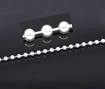 Бесплатная доставка, 10 м, посеребренные цепочки с гладкими шариками диаметром 3,2 мм. Ювелирные изделия