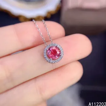 Винтажное популярное Ожерелье из натурального Турмалина, инкрустированное серебром 925 пробы, Розовый драгоценный камень, Женские ювелирные изделия для новобрачных, подарок для свадебной вечеринки