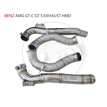 Водосточная труба выпускного коллектора HMD для Benz AMG GT GT50 Автомобильные Аксессуары С коллектором каталитического нейтрализатора без кошачьей трубы