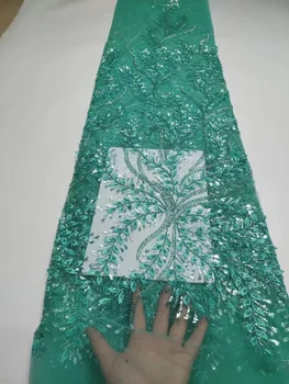 Высококачественная африканская нигерийская 3D аппликация Кружевная Цветочная ткань для Свадьбы С вышивкой Жениха блестками Французские кружевные ткани