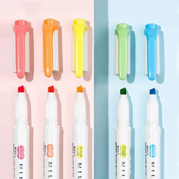Двуглавый маркер, мягкая кисть, ручка для рисования, маркер, Флуоресцентная Цветная краска для рисования, Школьные Канцелярские принадлежности 1