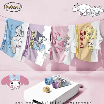 Девчачье сердечко, кавайные трусики с рисунком аниме Sanrio Kuromi Cinnamoroll, мультяшные милые шорты My Melody, треугольные шорты, детские игрушки 3