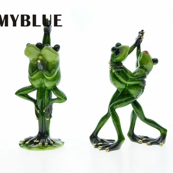 Декоративная пара любителей танцев MYBLUE Home Room и Graden - лягушки из смолы, украшения ручной работы