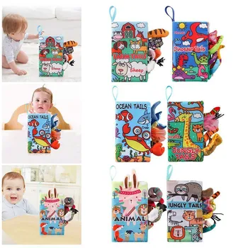 Детские Книжки Игрушка На ощупь, Книжка из шуршащей ткани для младенцев, Интерактивная машинка для раннего развития малышей, коляска, мягкие игрушки