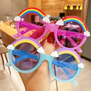 Детские солнцезащитные очки, разноцветные радужные детские очки, Модные Солнцезащитные очки для девочек и мальчиков, очки для водителей с антибликовым покрытием