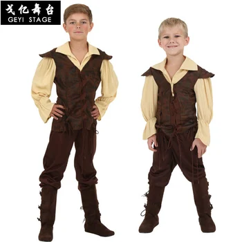 Детские сценические костюмы на Хэллоуин, мужские костюмы принцев эпохи Возрождения и аристократов, костюмы для выступлений мальчиков 0