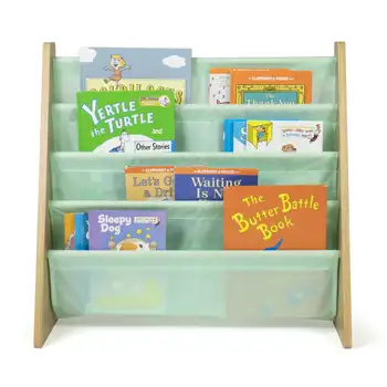 Детский книжный шкаф Humble Crew с 4 полками, цвет морской пены, зеленый