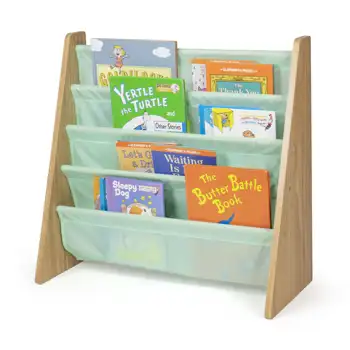 Детский книжный шкаф Humble Crew с 4 полками, цвет морской пены, зеленый 3