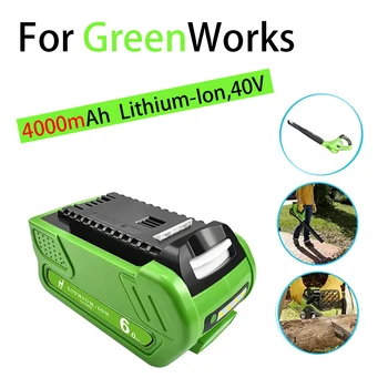 Для сменных аккумуляторов GreenWorks 29462 и 29472 40V 6.0Ah 4.0Ah Литий-ионный аккумулятор для инструментов 22272 G-MAX GMAX Creabest