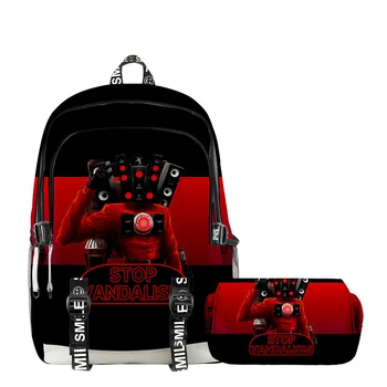 Игра из двух частей, Новый продукт Skibidi, Туалет, Школьная сумка для учащихся начальной и средней школы, рюкзак, пенал на плечо