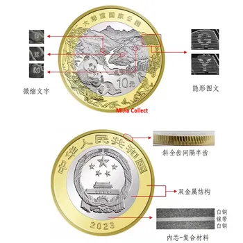 Китайская Памятная монета с Пандой 10юаней 2023 Национальный парк Монета Оригинальная Новая UNC 1